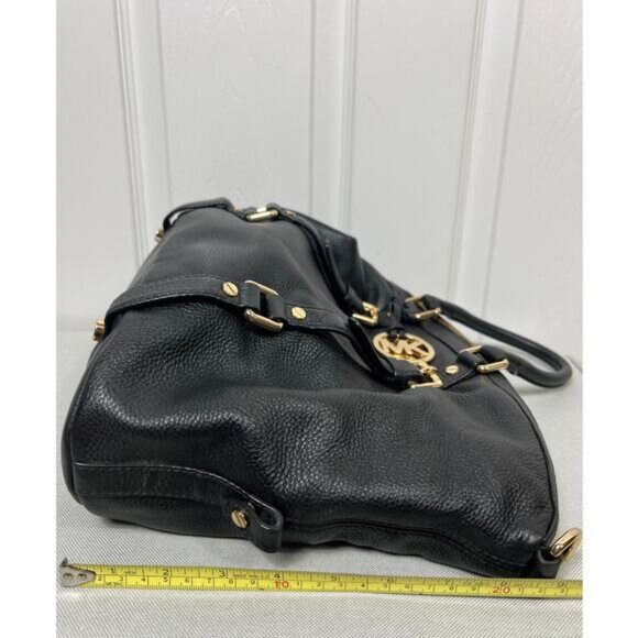 Michael Kors Bedford Black Leather Satchel Gold Hardware - Picture 12 of 12